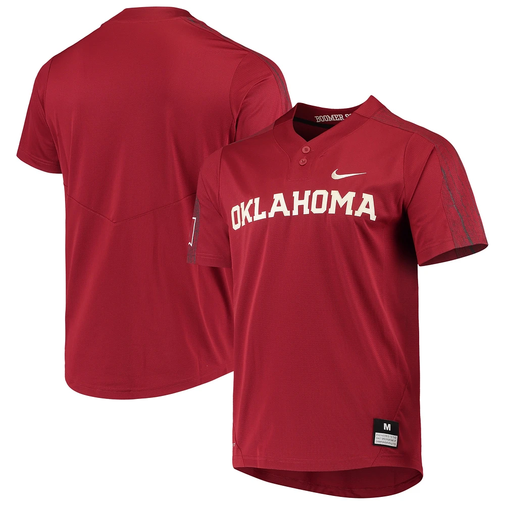 Maillot de softball unisexe Nike Crimson Oklahoma Sooners réplique