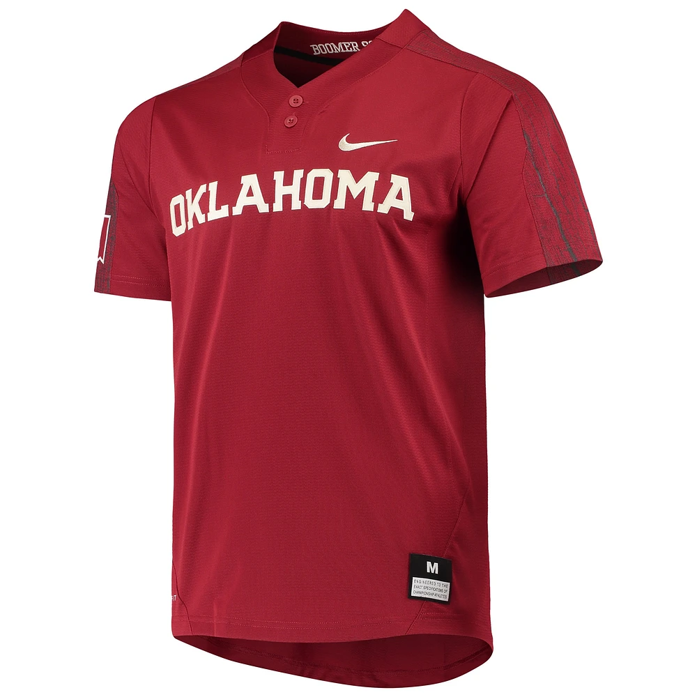 Maillot de softball unisexe Nike Crimson Oklahoma Sooners réplique