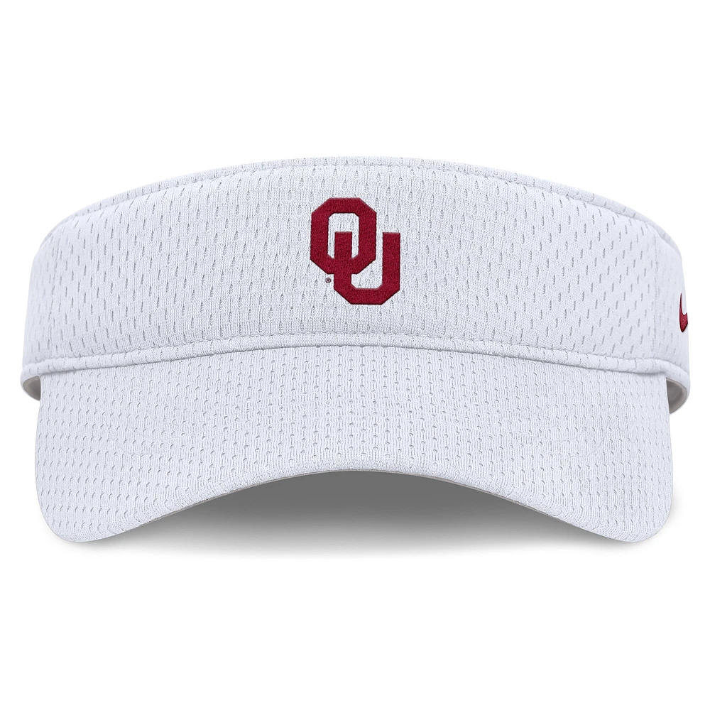 Unisex Nike White Oklahoma Sooners 2025 Dugout Softball Ace Performance Adjustable Visor