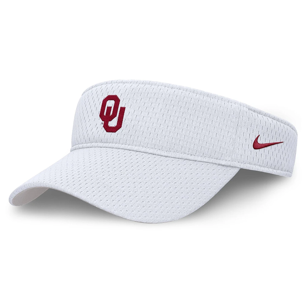 Unisex Nike White Oklahoma Sooners 2025 Dugout Softball Ace Performance Adjustable Visor