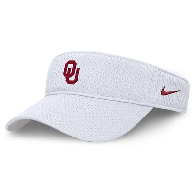 Unisex Nike White Oklahoma Sooners 2025 Dugout Softball Ace Performance Adjustable Visor