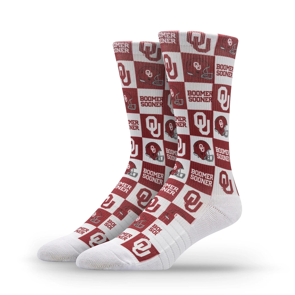 Chaussettes unisexes Strideline Oklahoma Sooners Premium 70's Bedding Crew