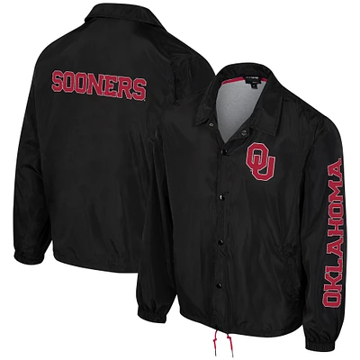 Unisex The Wild Collective Black Oklahoma Sooners Coaches Full-Snap Jacket