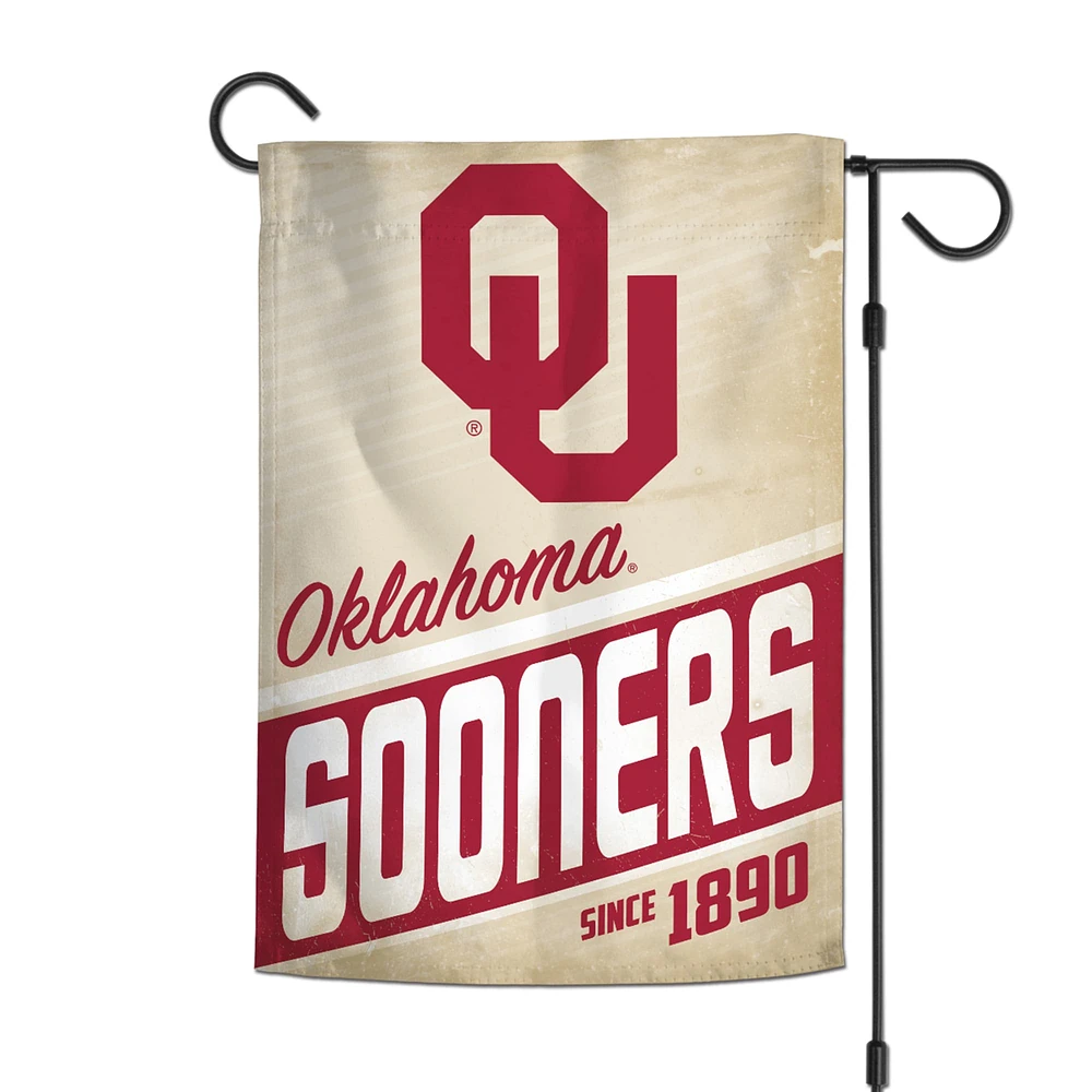 WinCraft Oklahoma Sooners Drapeau de jardin double face avec logo rétro 30,5 x 45,7 cm