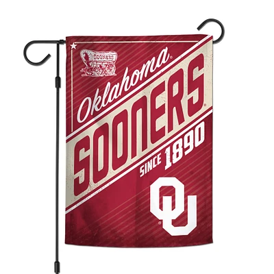 WinCraft Oklahoma Sooners Drapeau de jardin double face avec logo rétro 30,5 x 45,7 cm