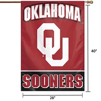 Bannière verticale simple face WinCraft Oklahoma Sooners 28 po x 40 po avec nom complet