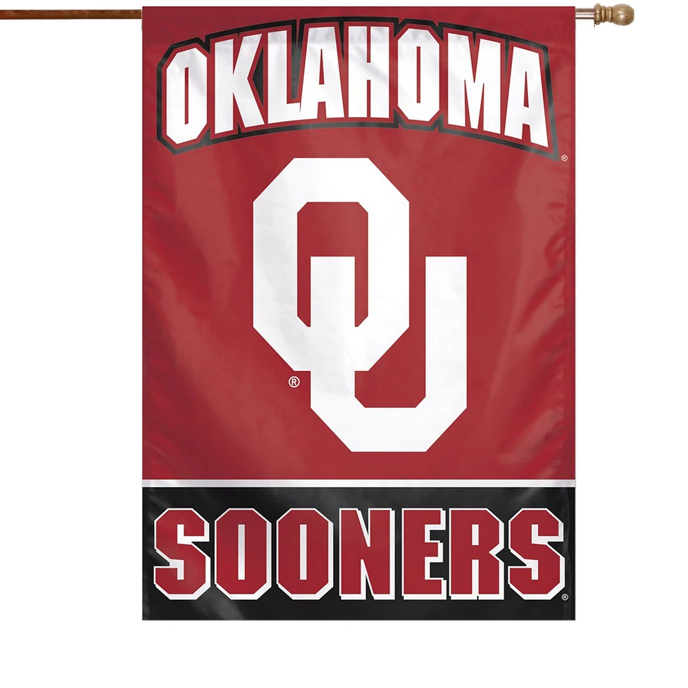 Bannière verticale simple face WinCraft Oklahoma Sooners 28 po x 40 po avec nom complet