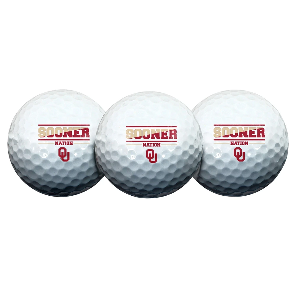 WinCraft Oklahoma Sooners 3-Pack Golf Ball Set