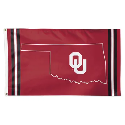 Oklahoma Sooners WinCraft 3' x 5' Deluxe State Shape Design Single-Sided Flag