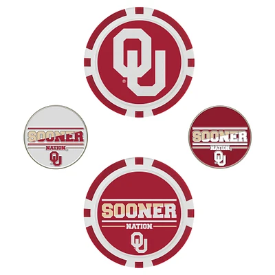 WinCraft Oklahoma Sooners Lot de 4 marqueurs de balle