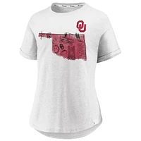 Women's Fanatics  White Oklahoma Sooners True Classics Hometown Tacked Sleeve T-Shirt