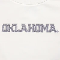 Women's Pro Standard Cream Oklahoma Sooners French Terry Boxy Cropped Pullover Crewneck