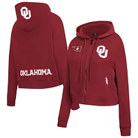 Women's Pro Standard Crimson Oklahoma Sooners Game Day Sequin Full-Zip Hooded Jacket