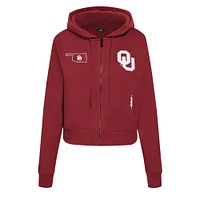 Women's Pro Standard Crimson Oklahoma Sooners Game Day Sequin Full-Zip Hooded Jacket