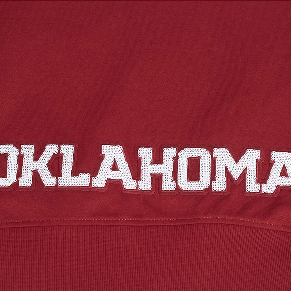 Women's Pro Standard Crimson Oklahoma Sooners Game Day Sequin Full-Zip Hooded Jacket