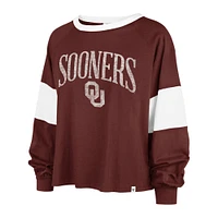 Women's '47  Crimson Oklahoma Sooners Upside Rhea Raglan Long Sleeve T-Shirt