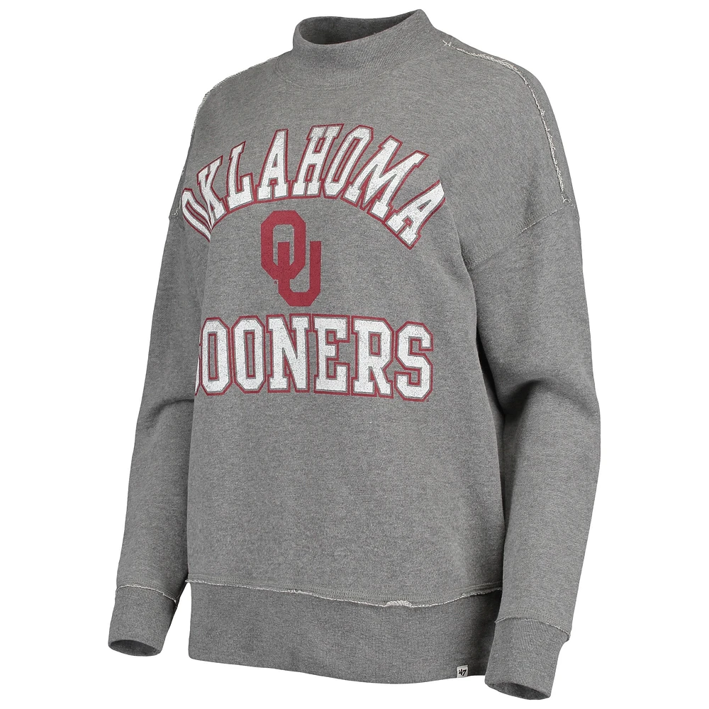 Women's '47 Heathered Gray Oklahoma Sooners Sasha Ivy Pullover Sweatshirt