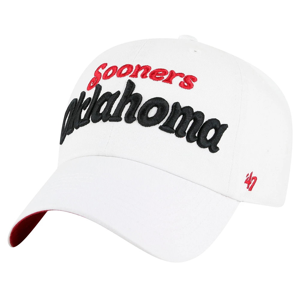 Women's '47 White Oklahoma Sooners Pensacola Clean Up Adjustable Hat