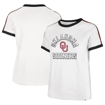 Women's '47 White Oklahoma Sooners Sweet Heat Peyton Raglan T-Shirt