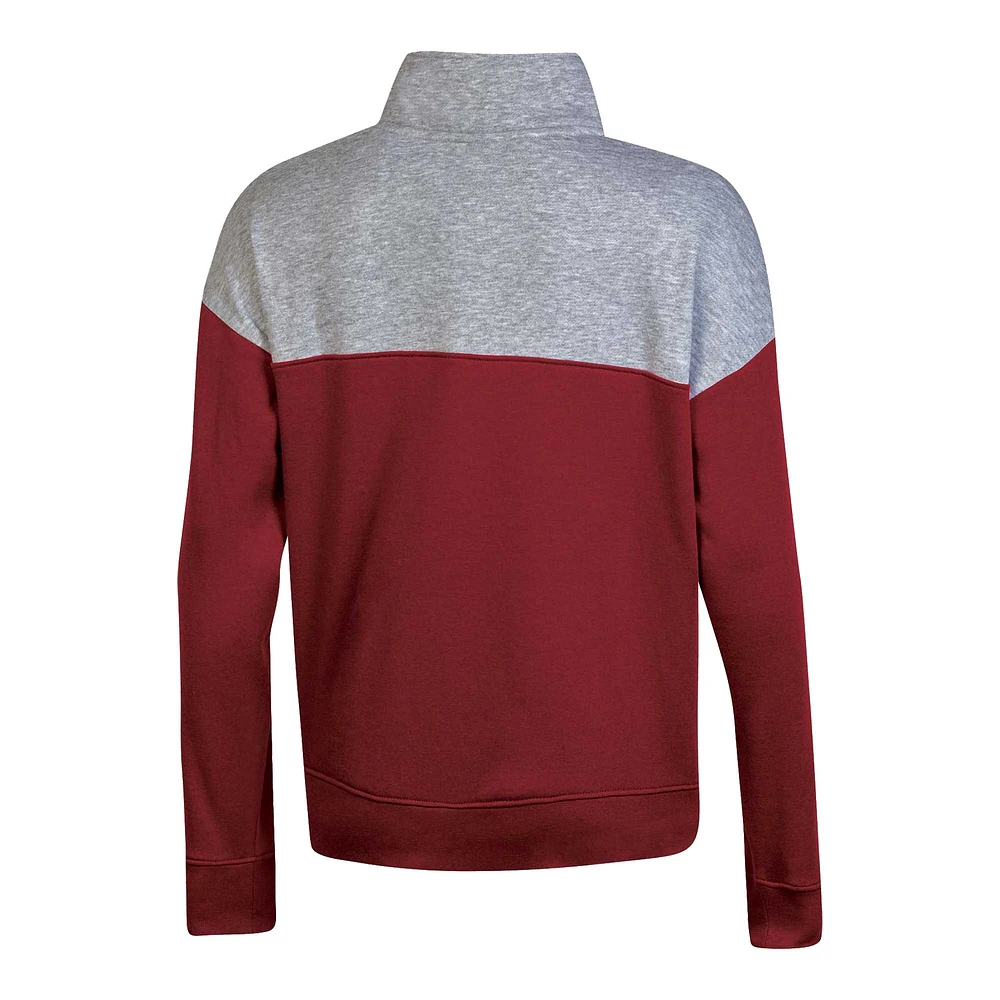 Sweat-shirt Champion Crimson Oklahoma Sooners color-block à fermeture éclair pour femme