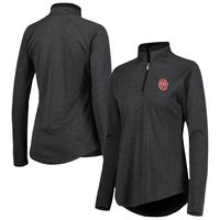 Women's Champion Heathered Black Oklahoma Sooners Core Raglan Quarter-Zip Jacket