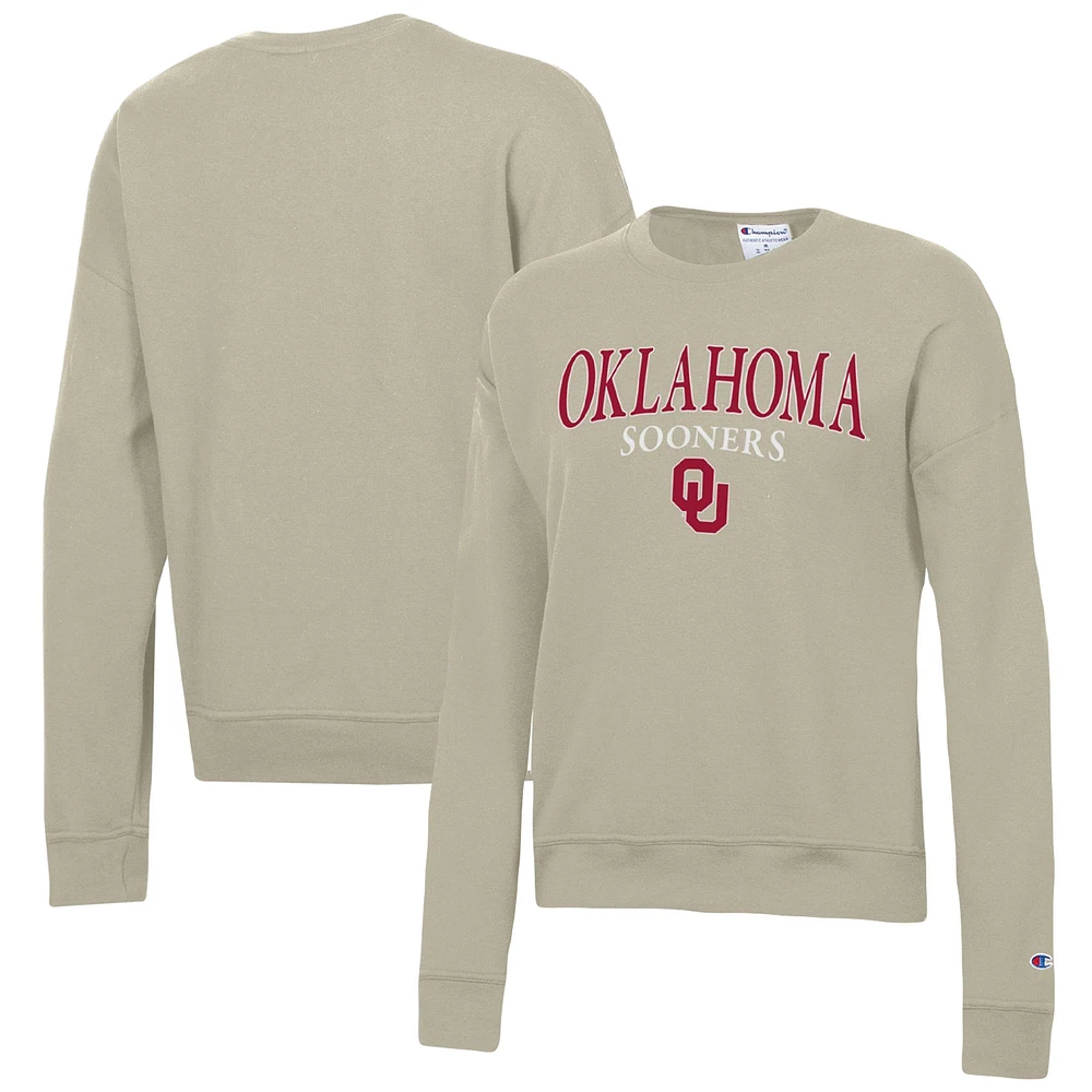 Women's Champion Tan Oklahoma Sooners Powerblend Pullover Sweatshirt