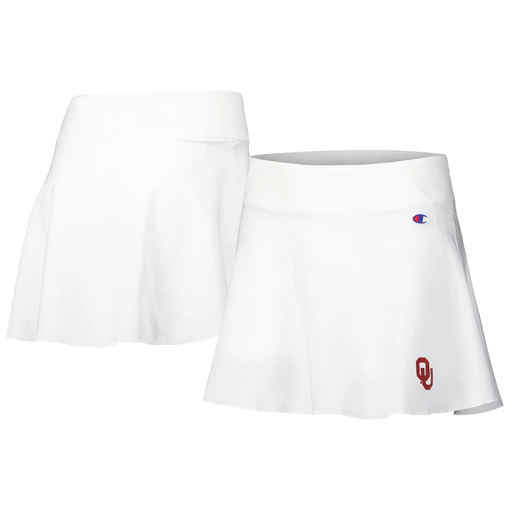 Jupe-short blanche Champion pour femmes Oklahoma Sooners Tailgate Soft Touch