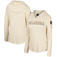 Colosseum Cream Oklahoma Sooners OHT Military Appréciation Casey Raglan T-shirt à capuche manches longues pour femmes