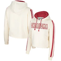 Women's Colosseum Cream Oklahoma Sooners Perfect Date Cropped Pullover Hoodie