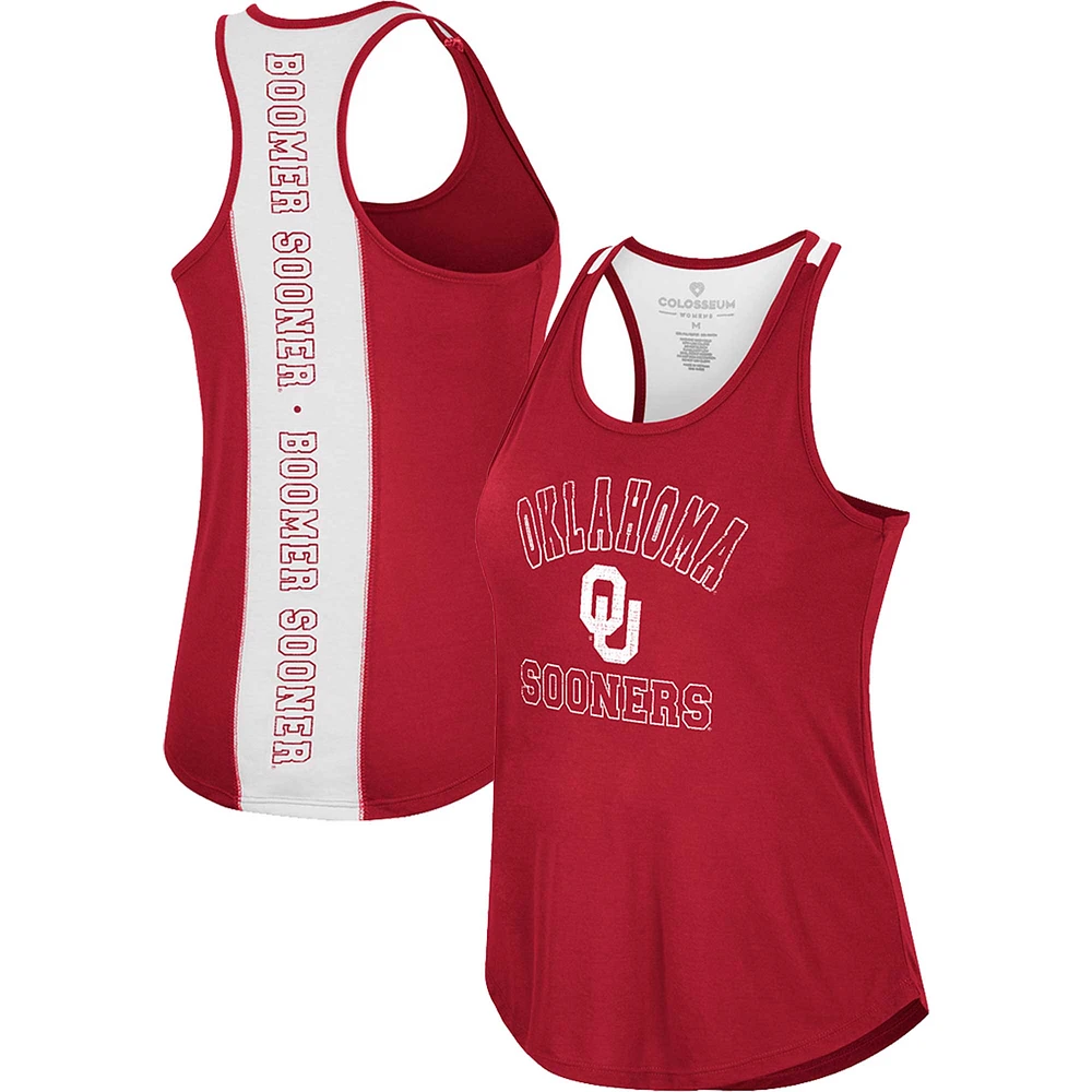 Colosseum Crimson Oklahoma Sooners 10 Days Racerback Neck Tank Top pour femme