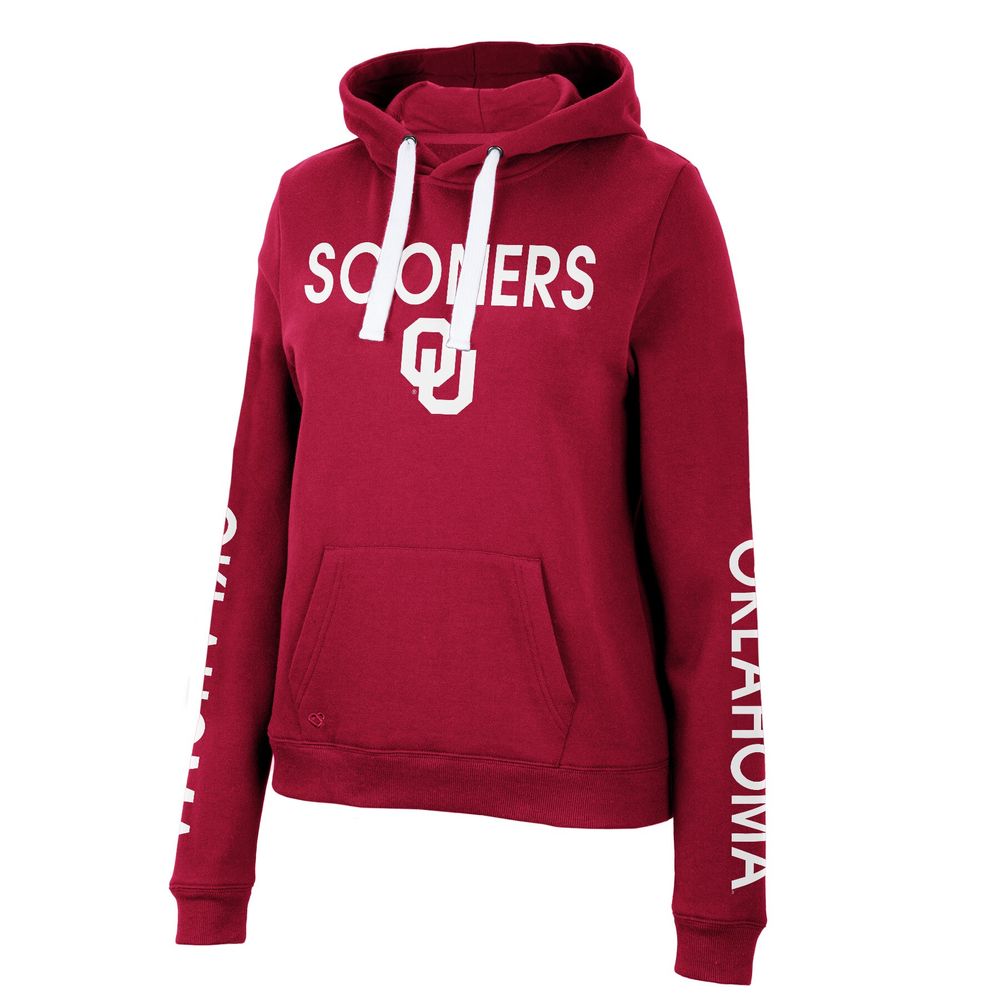 Women's Colosseum Crimson Oklahoma Sooners 3-Hit Pullover Sweatshirt