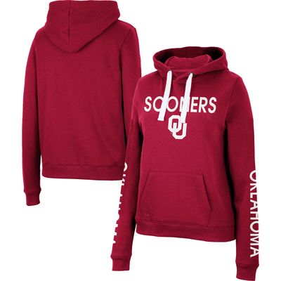 Women's Colosseum Crimson Oklahoma Sooners 3-Hit Pullover Sweatshirt