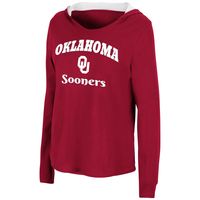 Women's Colosseum Crimson Oklahoma Sooners Catalina Hoodie Long Sleeve T-Shirt