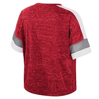 Women's Colosseum Crimson Oklahoma Sooners Color Block Scoop Neck T-Shirt