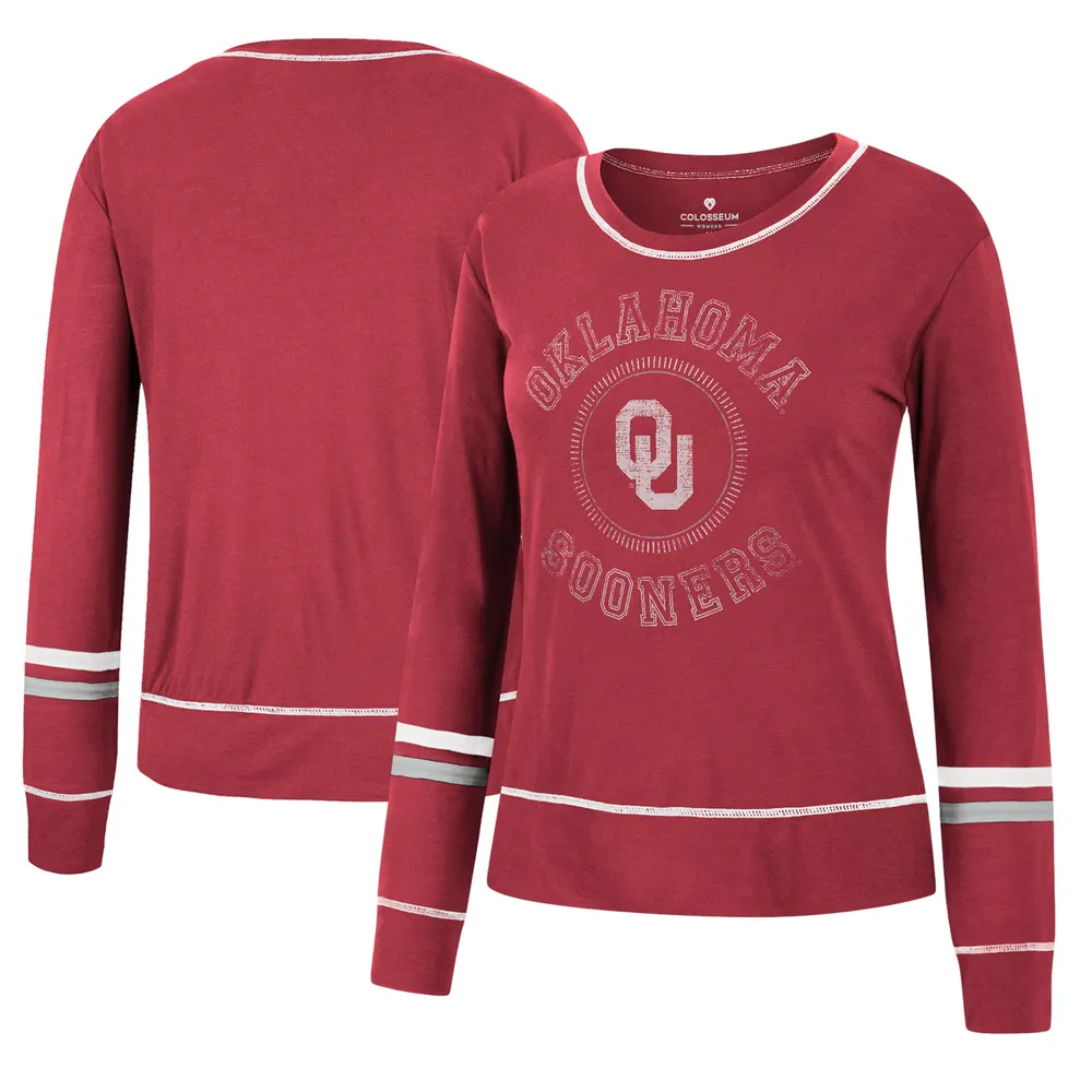 Women's Colosseum Crimson Oklahoma Sooners Heathrow Super Soft Long Sleeve T-Shirt