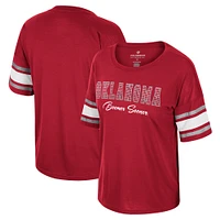 Women's Colosseum Crimson Oklahoma Sooners I'm Gliding Here Rhinestone T-Shirt