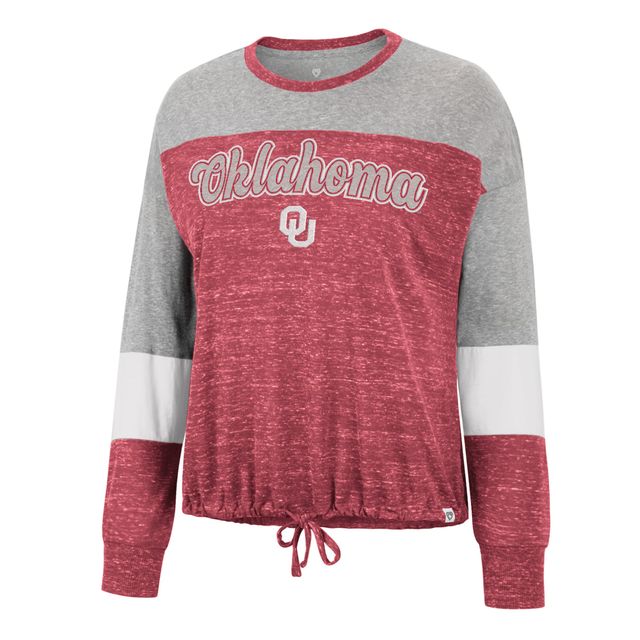 Colosseum Crimson Oklahoma Sooners Joanna Tie Front T-shirt à manches longues pour femme