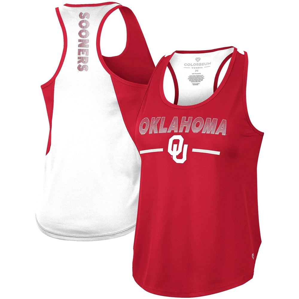 Colosseum Crimson Oklahoma Sooners Sachs 2-Hit Scoop Neck Racerback Tank pour femme