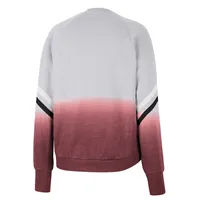 Women's Colosseum Gray Oklahoma Sooners Cue Cards Dip-Dye Raglan Pullover Sweatshirt