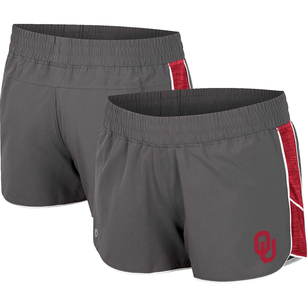 Colosseum Grey Oklahoma Sooners Pull The Switch Short de course pour femme