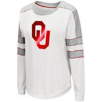 Women's Colosseum White Oklahoma Sooners Trey Dolman Long Sleeve T-Shirt