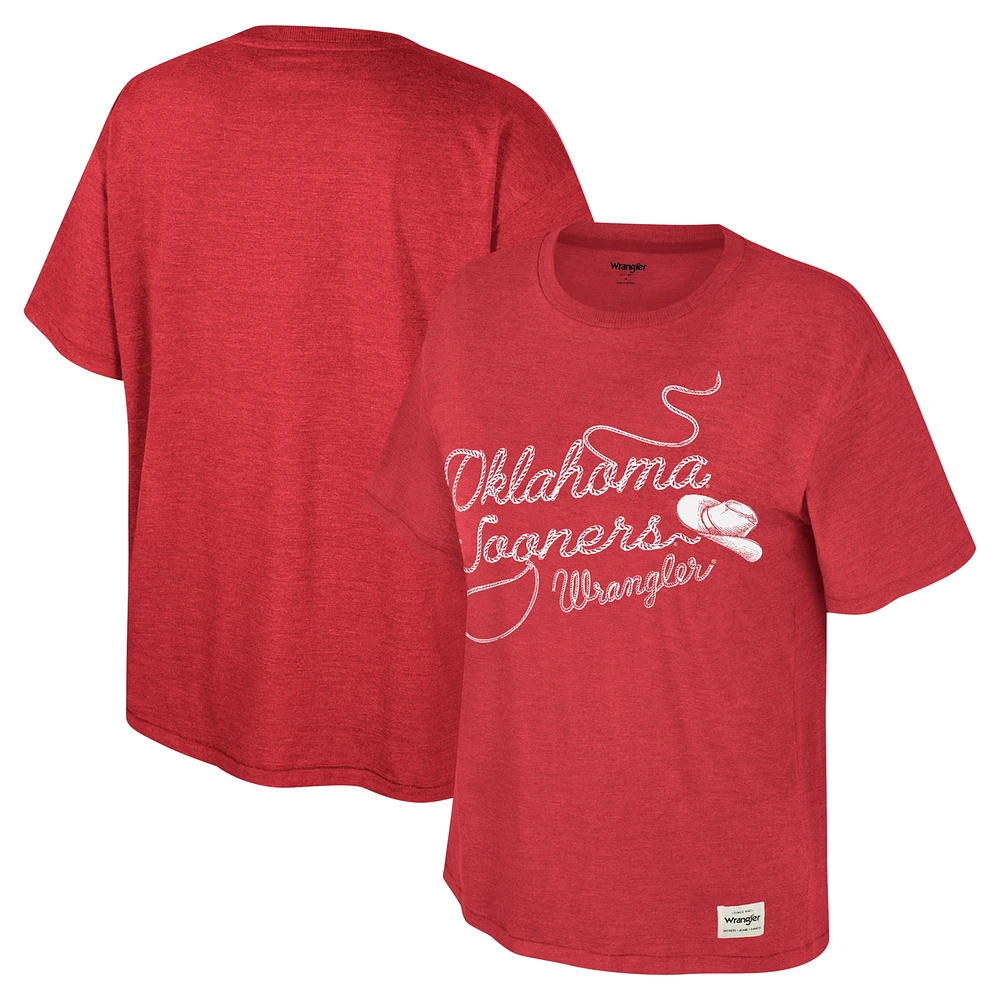 Women's Colosseum x Wrangler Crimson Oklahoma Sooners Lasso Oversized T-Shirt