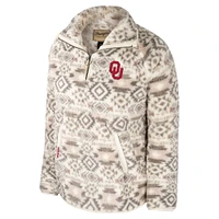 Women's Colosseum x Wrangler Natural Oklahoma Sooners Southwest Sherpa Fleece Half-Zip Jacket