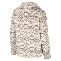 Women's Colosseum x Wrangler Natural Oklahoma Sooners Southwest Sherpa Fleece Half-Zip Jacket