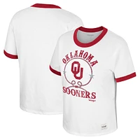 T-shirt Colosseum x Wrangler Oklahoma Sooners Freehand Ringer pour femme, blanc