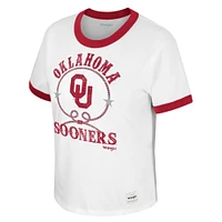 T-shirt Colosseum x Wrangler Oklahoma Sooners Freehand Ringer pour femme, blanc