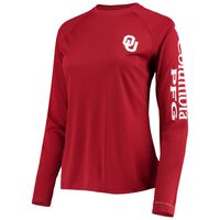 Women's Columbia Crimson Oklahoma Sooners PFG Tidal Long Sleeve T-Shirt