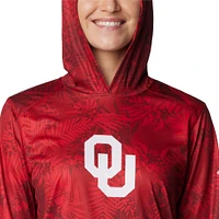 T-shirt à capuche imprimé manches longues Columbia Crimson Oklahoma Sooners Summerdry pour femme