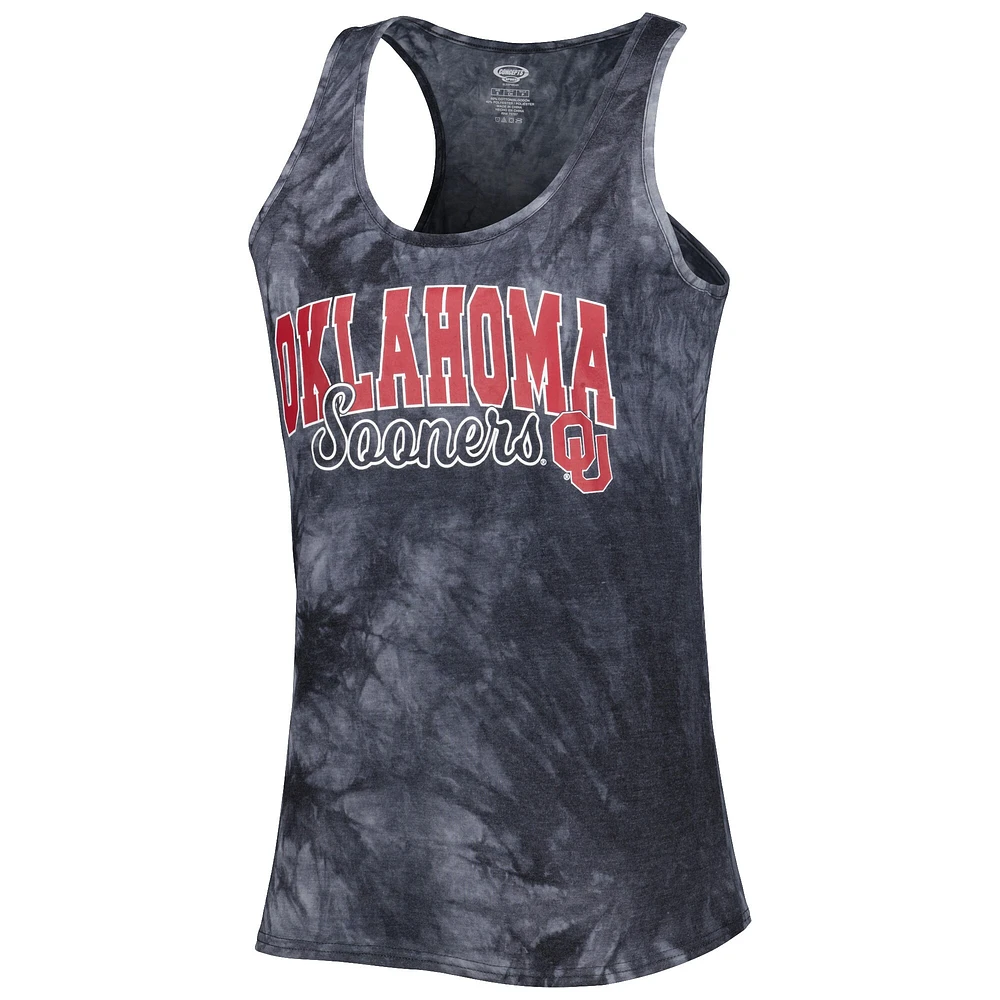 Concepts Sport Charcoal Oklahoma Sooners Billboard Tie-Dye Débardeur et short pour femme