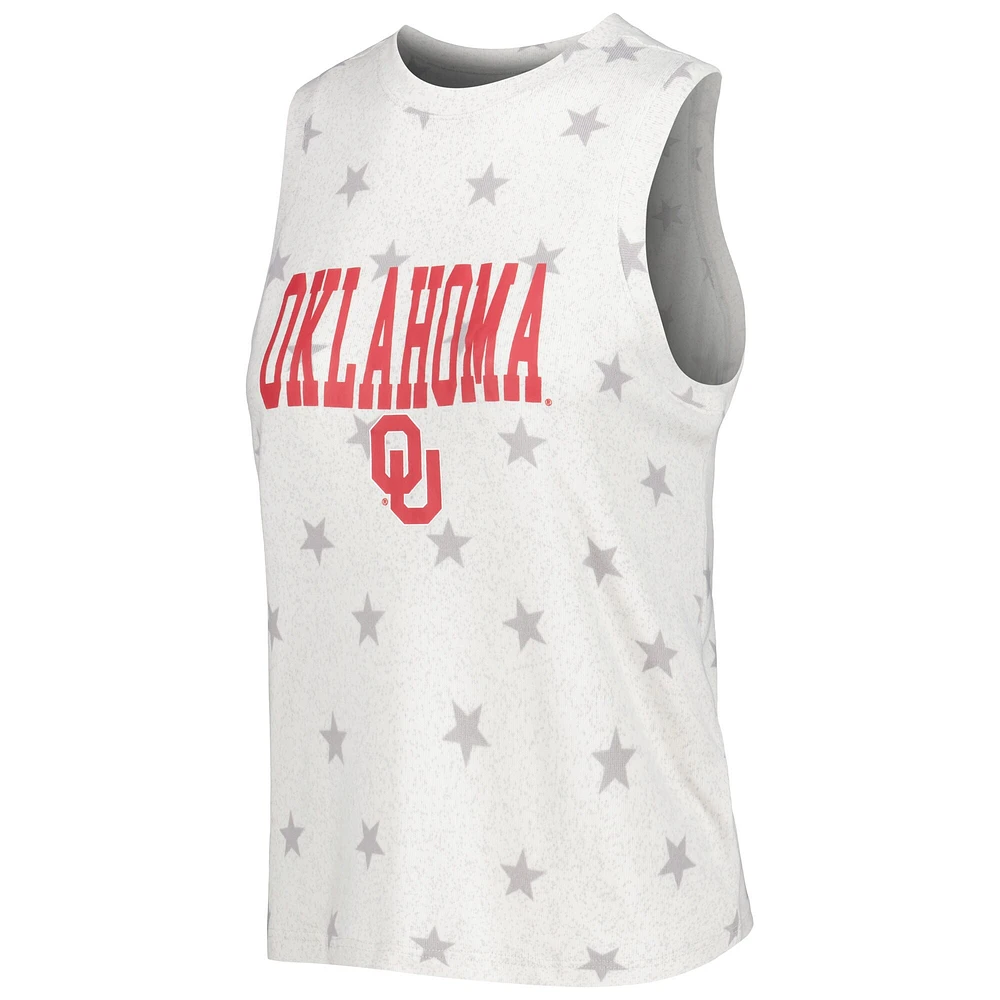 Concepts Sport Crème Oklahoma Sooners Agenda Stars Ensemble de nuit avec débardeur et short